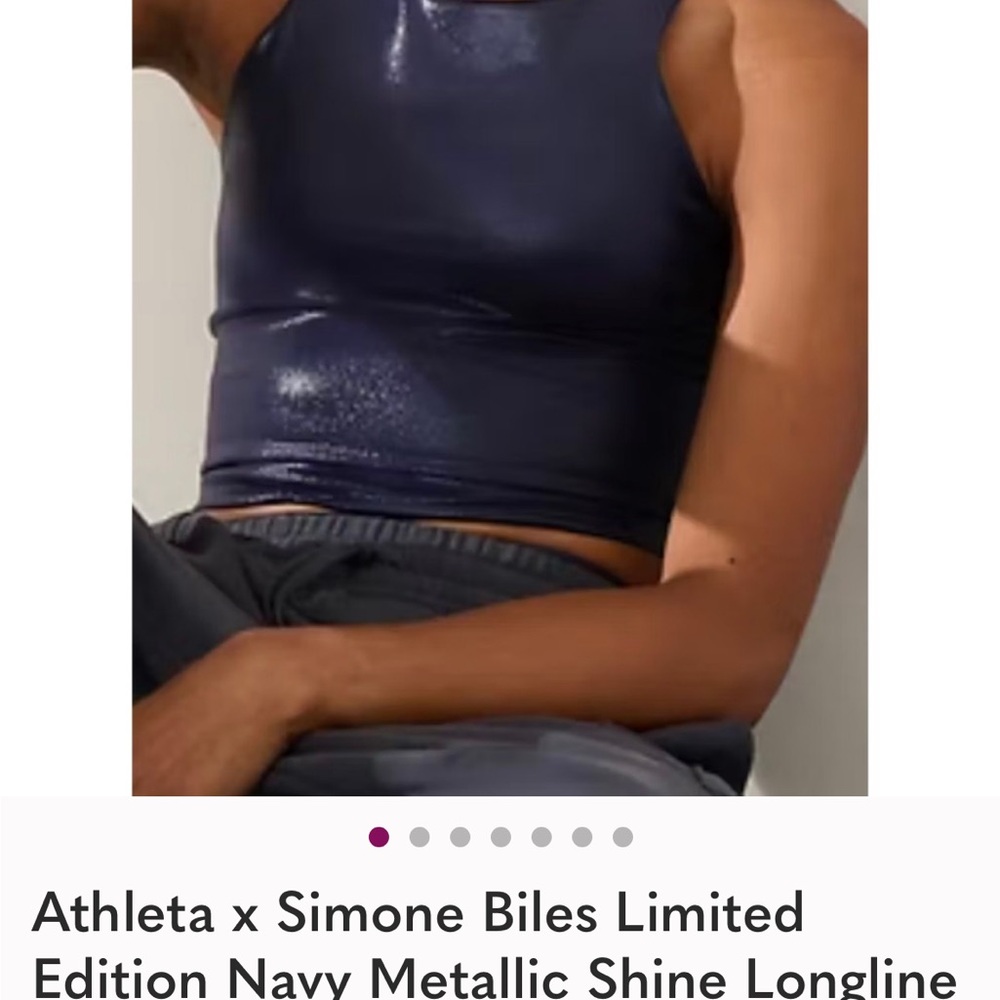 Athleta Navy Metallic Crop Top
